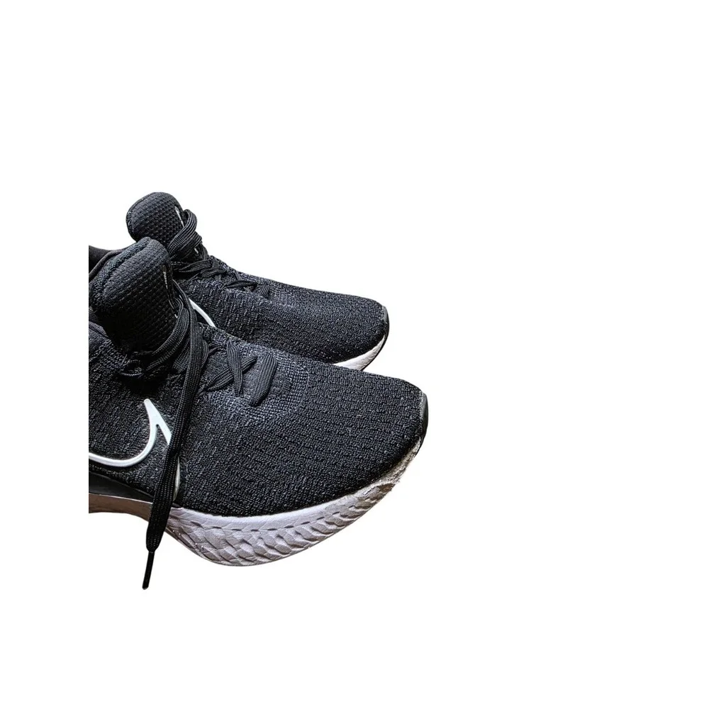 Nike React Infinity Run Flyknit 3 FK Size 9 Black White Running Women Shoe Sneak